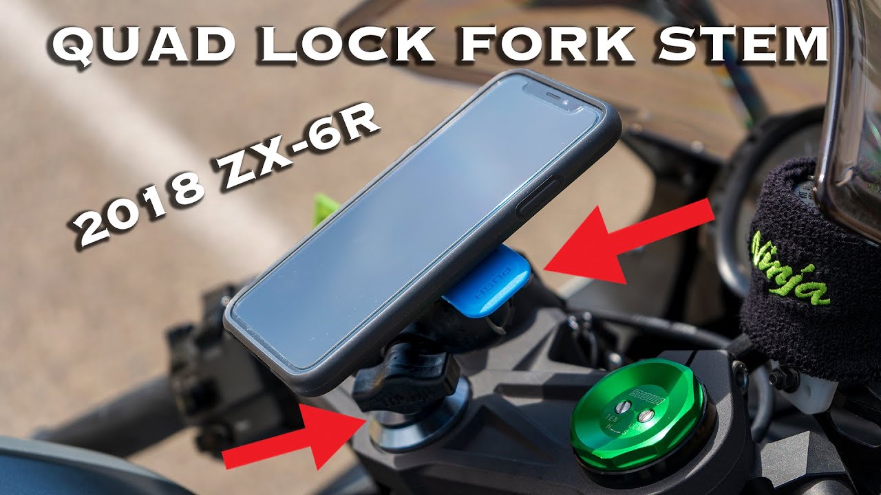 INSTALL | Quad Lock On Fork Stem Of 2018 ZX-6R - How To Install On Any 12mm Hex Bike
