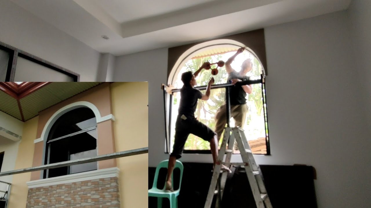 How to install fixed glass header in arc shape?