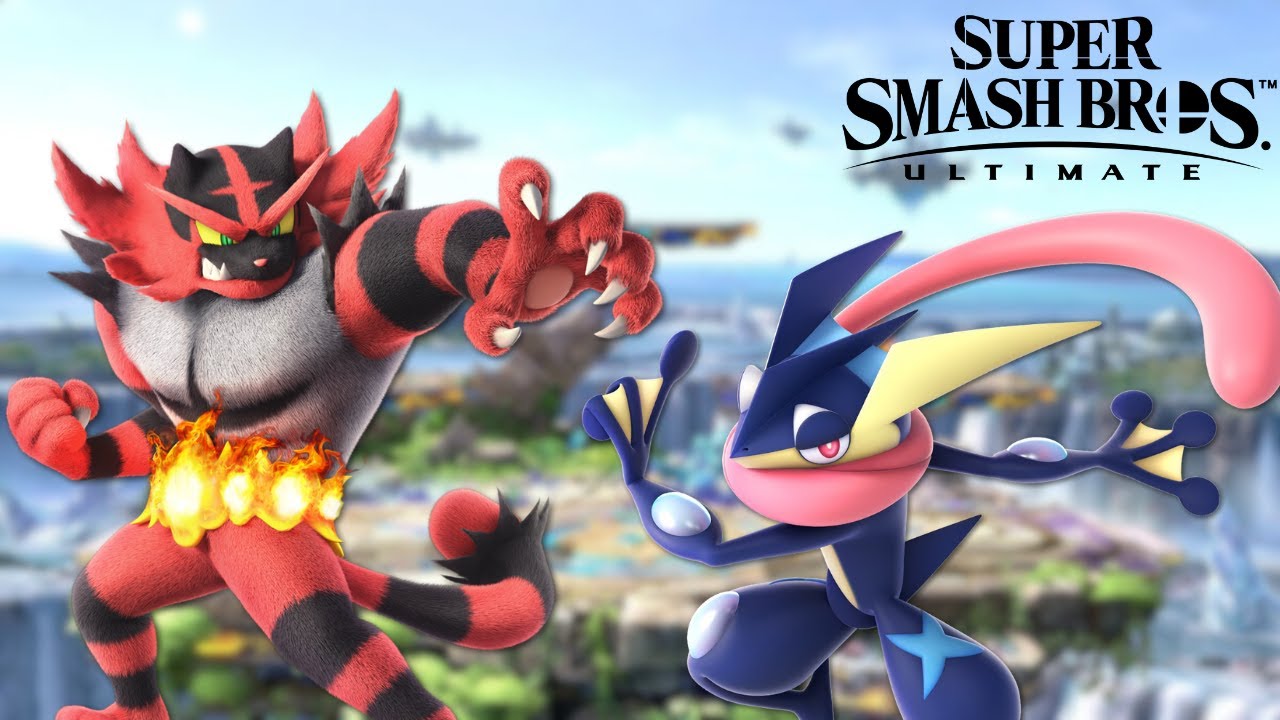 Ruta pokemon con Incineroar y greninja en Smas Ultimate