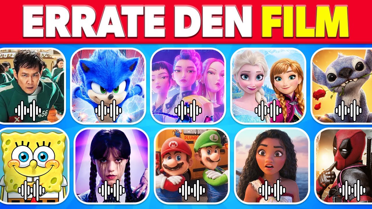 Errate den Film anhand des Songs 🎶 KPop 😍 Stitch 💙 Minecraft 💚 Wednesday 🖤 Netflix ❤️