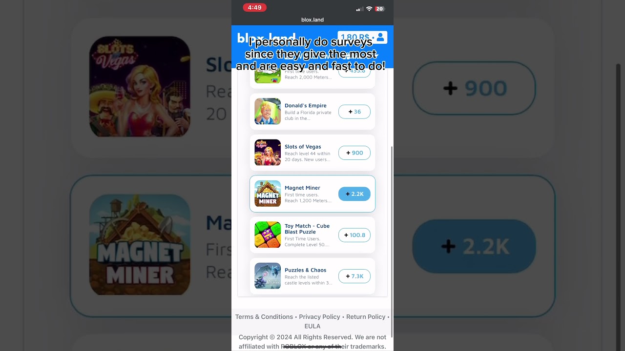 Start earning robux today from blox.land #bloxland
