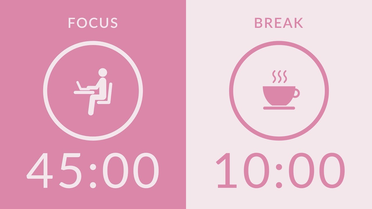 45/10 Pomodoro Timer with Pink Noise 🎧 6-Hour Study with Me for Deep Focus & ADHD ✨