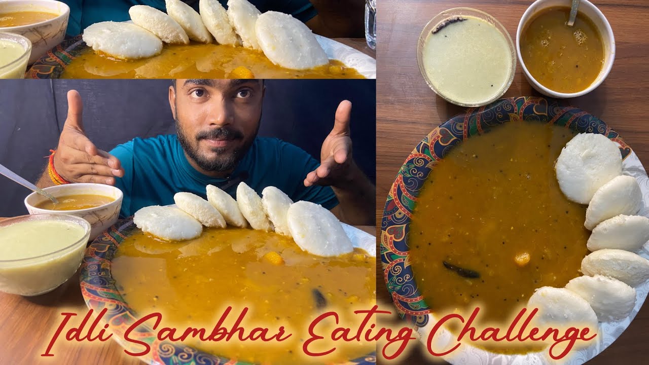 Idli Sambhar Eating Challenge | South Indian Food Eating Challenge | Eating Idli Sambhar
