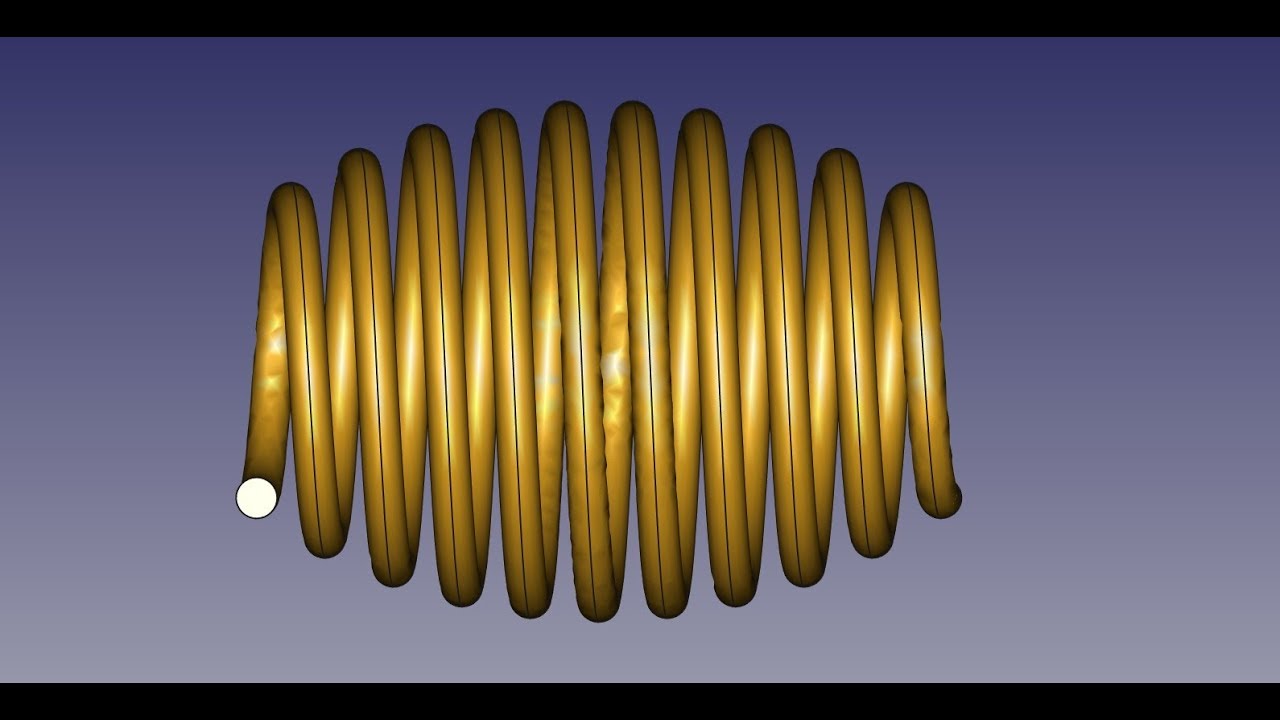 FREECAD #111 - HELICAL CONCAVE SPRING