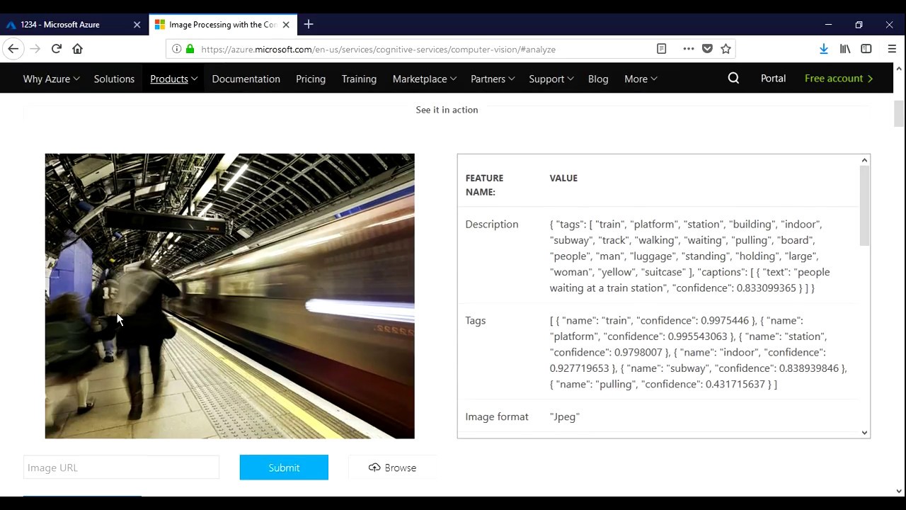 Computer Vision using Microsoft Cognitive Services for Images