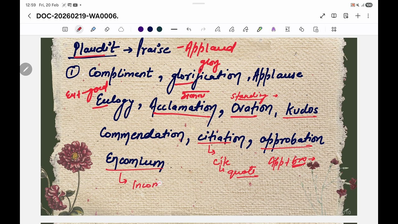 Word plaudit ,MNemonics for vocabs for the various examination .part 1