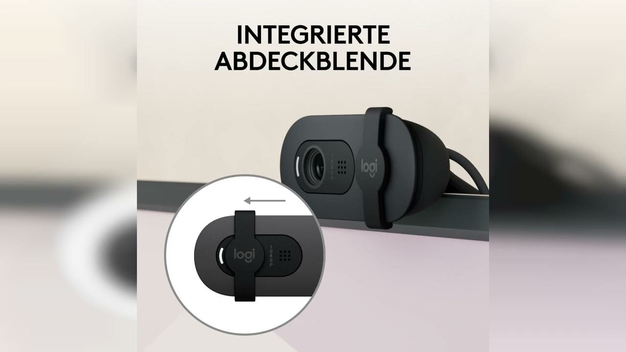 Rezension: Logitech Brio 100 Full HD-Webcam für Meetings und Streaming, Auto-Lichtausgleich, inte...