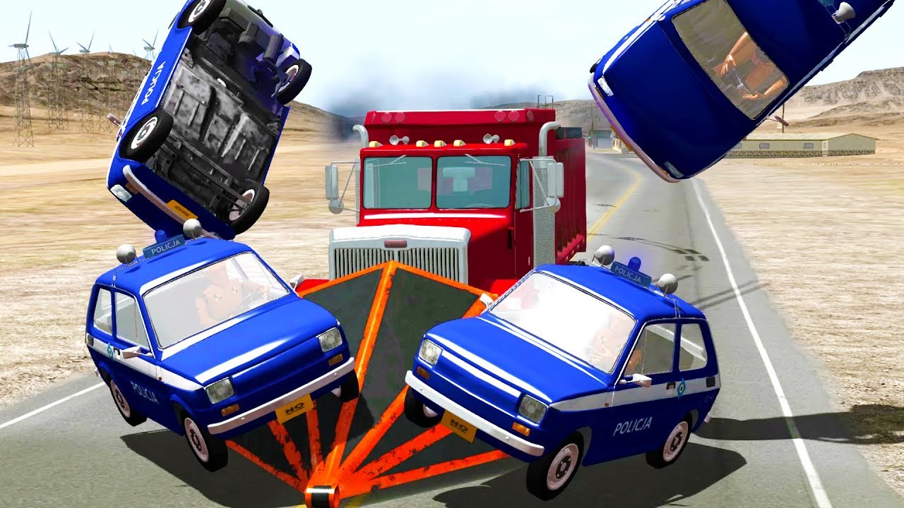 TINY POLICE TAKE DOWN UNSTOPPABLE VEHICLES - BeamNG Drive Police Car Chase