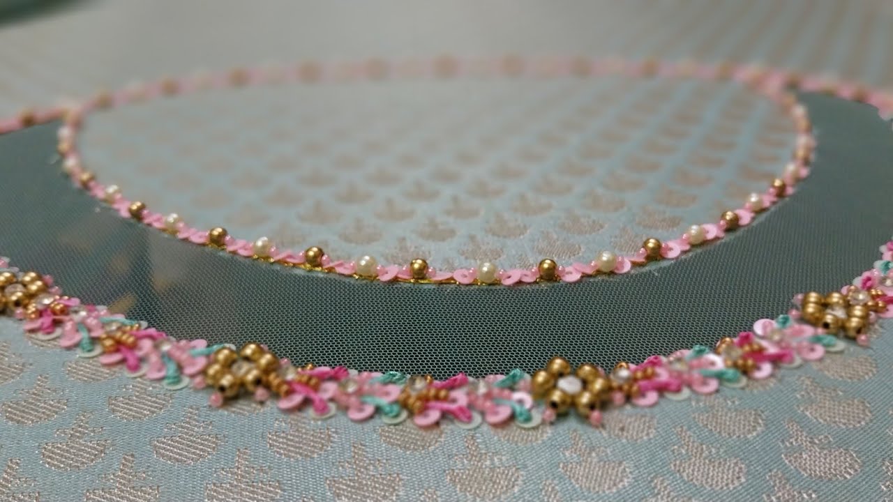 simple and unique boat neck blouse design @Color bucket Handiwork