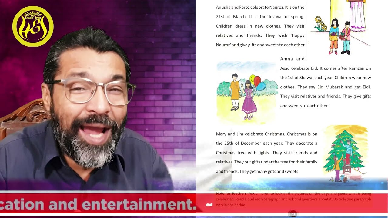 Class 3 Unit 4.2 Pakistani Festivals  READING SKILL  My English Book 3 English Sindhi Meaning