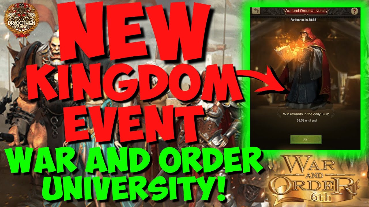 War and Order University Event for NEW KINGDOMS! [Click Link below to join me in War and Order!]