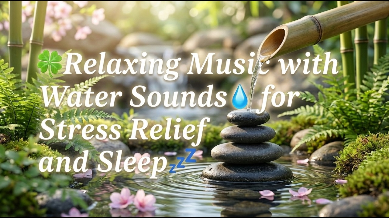 Relaxing Music with Water Sounds💧 for Stress Relief Reduces Anxiety, Stress & Fatigue, Sleep 🍀 #013