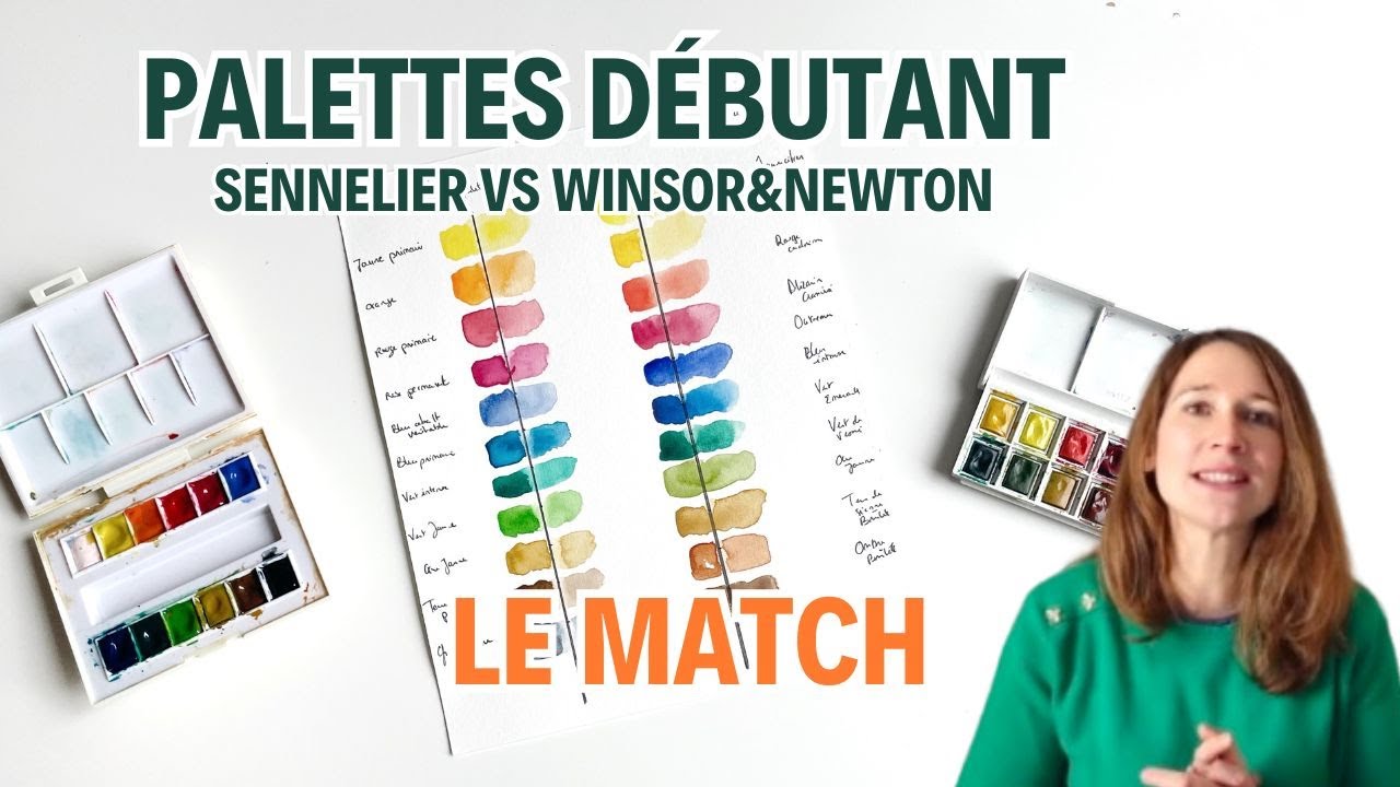 Quel matériel aquarelle pour débuter : comparaison palette de couleurs Sennelier vs Winsor & Newton