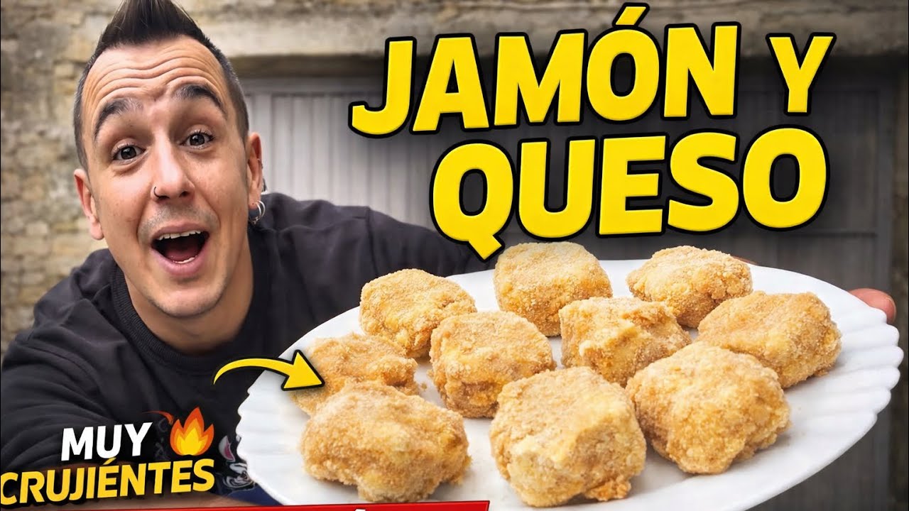  FRITOS DE JAMON Y QUESO ( Cremosos por dentro y crujientes por fuera )