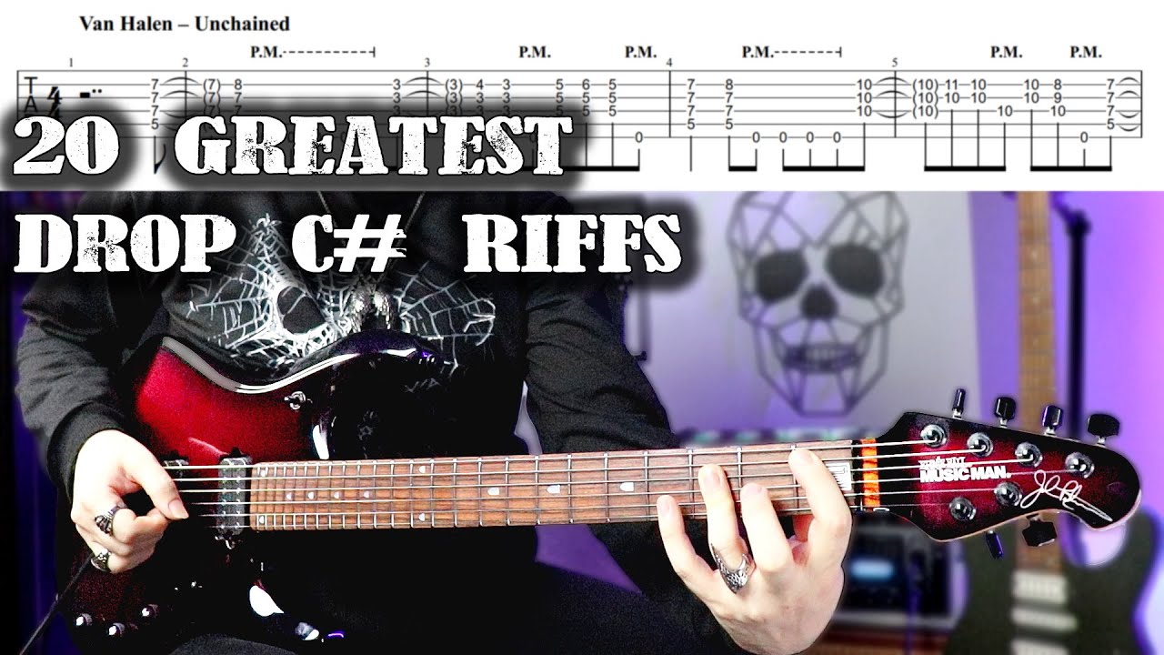 20 Greatest DROP C#/Db Guitar Riffs | With Tabs