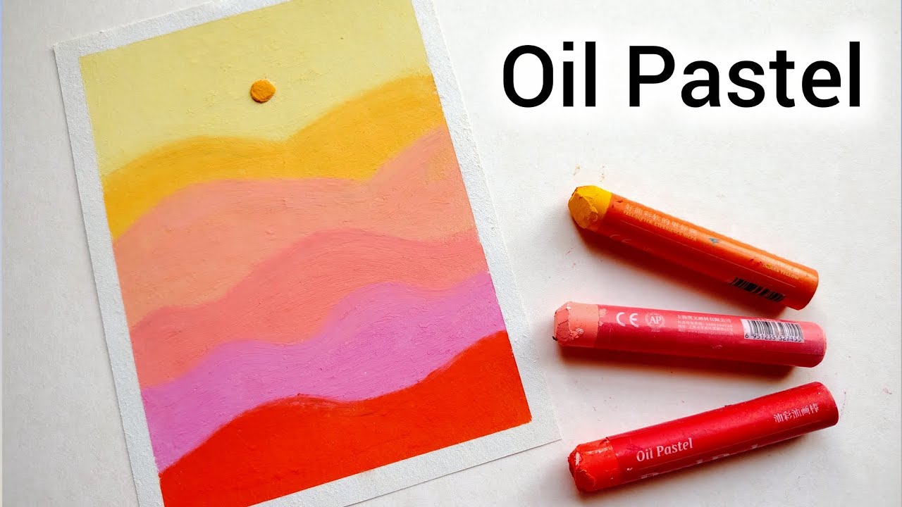 Oil Pastel Drawing #77 / Beautiful Sunset Scenery with Oil Pastels  / Easy Oil Pastel tutorial 🌅