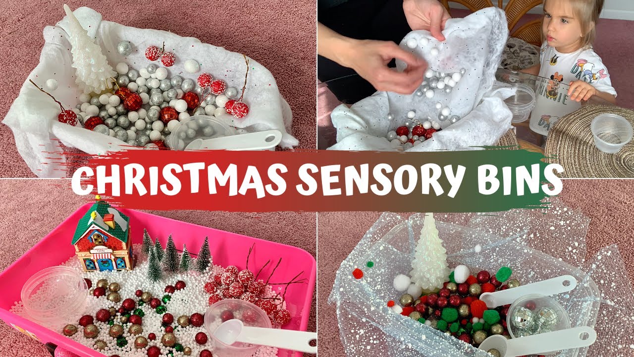 DOLLAR TREE 2021CHRISTMAS SENSORY BIN IDEAS: Easy $1 Kids Crafts & DIY Activities For Toddlers