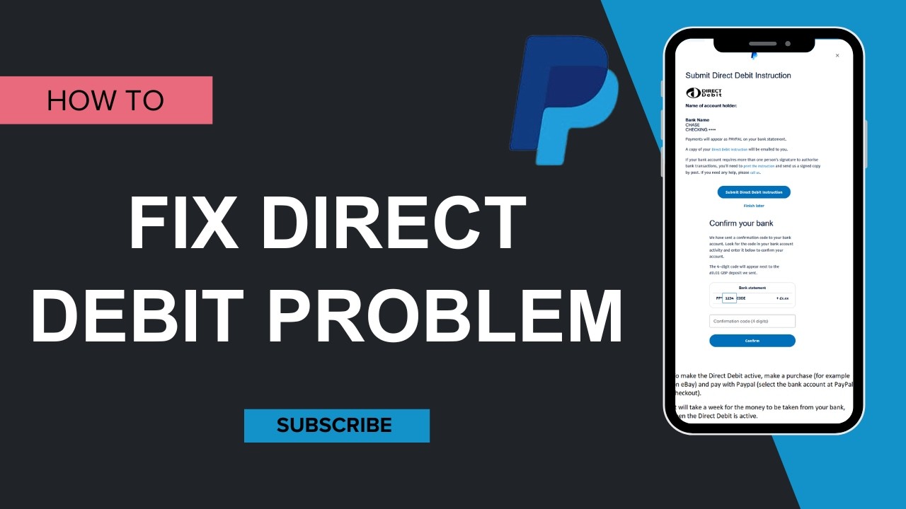 how to fix paypal direct debit problem