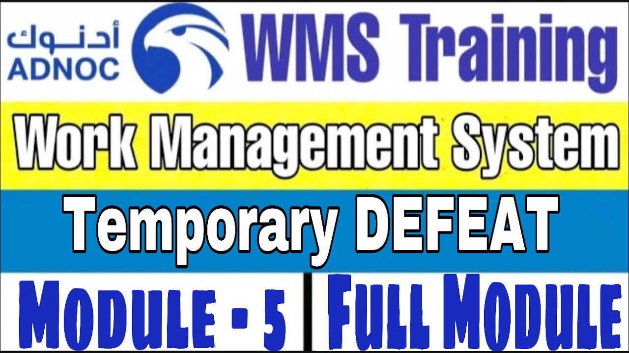 Temporary Defeat of HSECES | Complete Module # 5 of ADNOC WMS in Urdu and Hindi