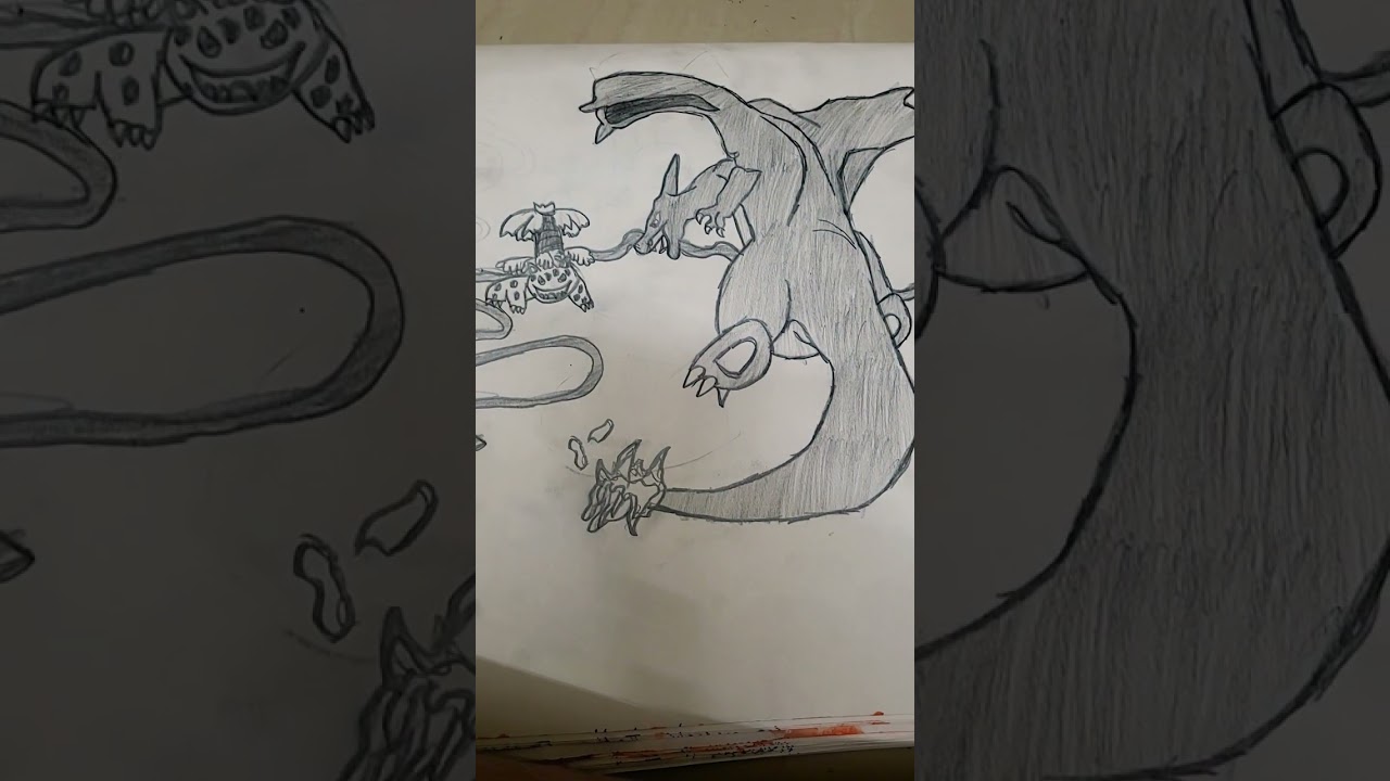 Charizard vs Venusaur drawing