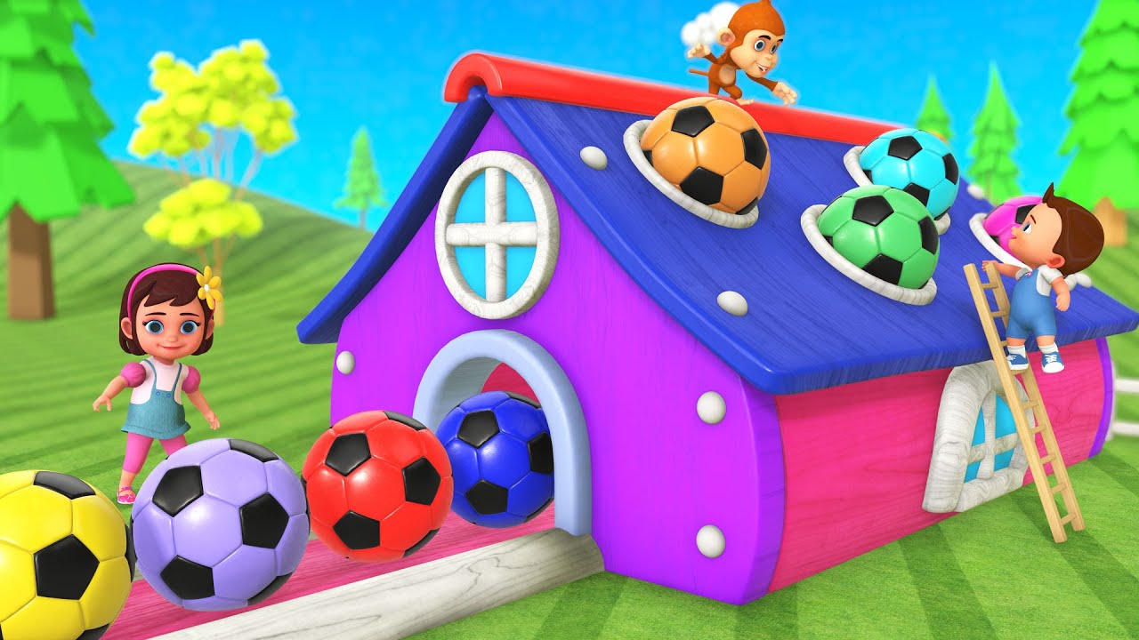 DIY Soccer Ball Wooden House | Little Baby Boy & Girl Fun Activities | Preschool Kids 3D Educational