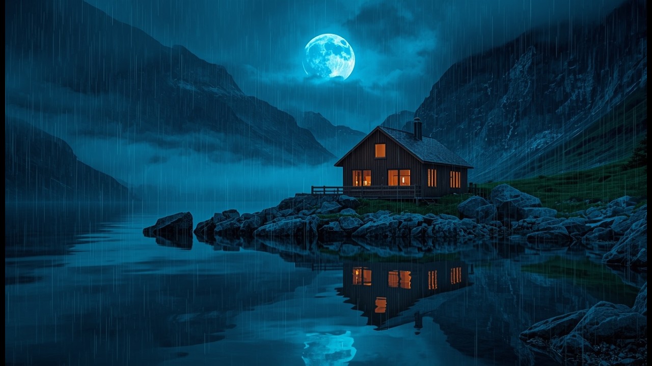 Rain Sounds for Sleep – Fall Asleep Instantly with Echoing Rain at Night Deep Relaxing Rain Ambience