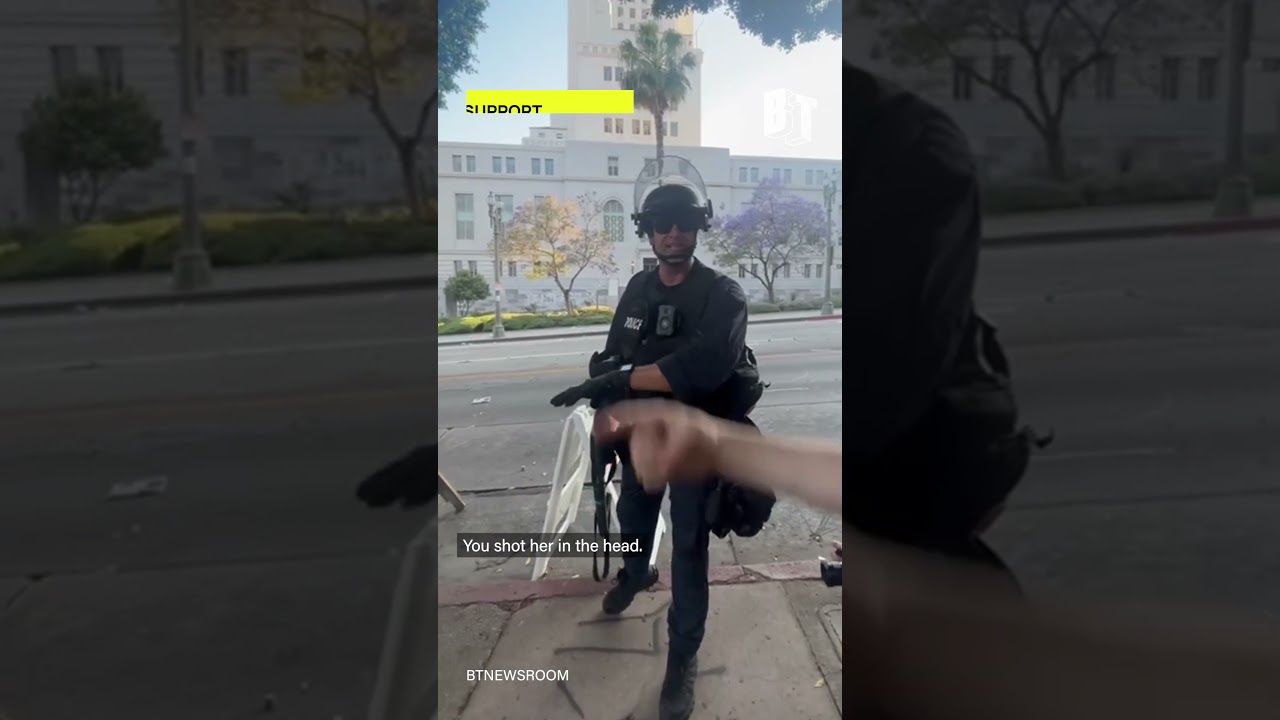 Protester Shot in Head with Rubber Bullet by LA Riot Police