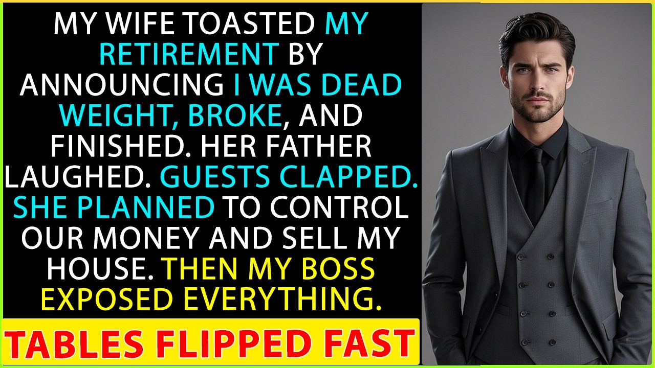 MY WIFE HUMILIATED ME AT MY OWN RETIREMENT PARTY… THEN MY BOSS STOOD UP AND EXPOSED THE TRUTH