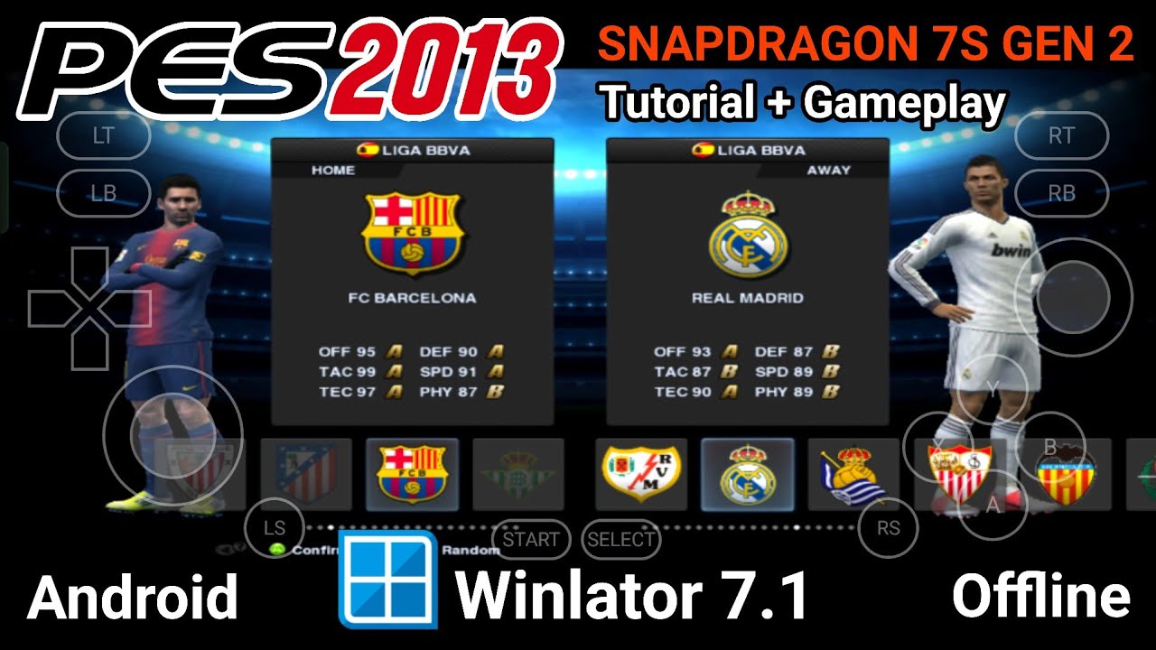 PES 2013 Gameplay Test | Winlator 7.1 (Windows Emulator) Android | Snapdragon 7s Gen 2