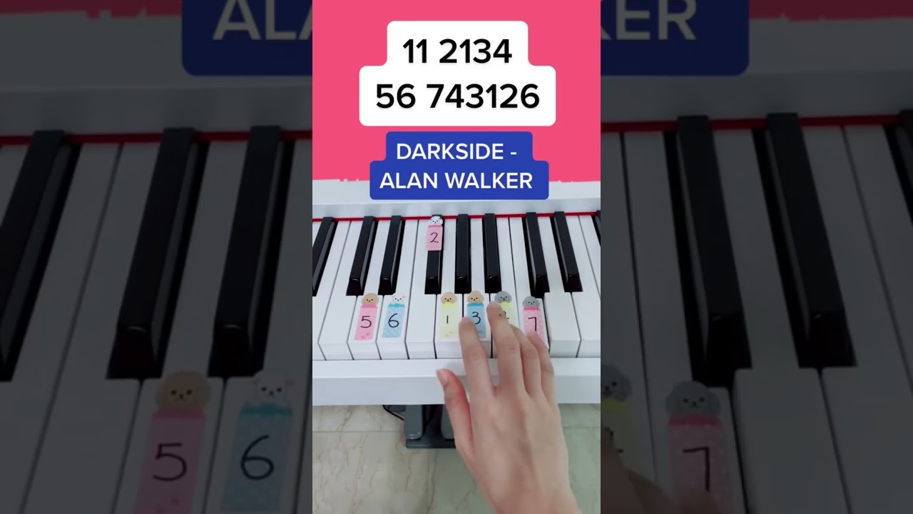 How to play Darkside - Alan Walker in 7s #easypianotutorial #pianobeginner #darkside #alanwalker