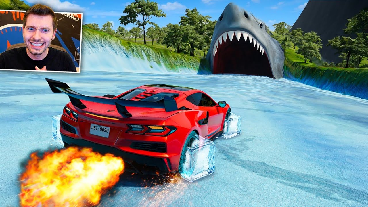 CARRO NO GELO passando NO TUBARÃO - BeamNG Drive Multiplayer