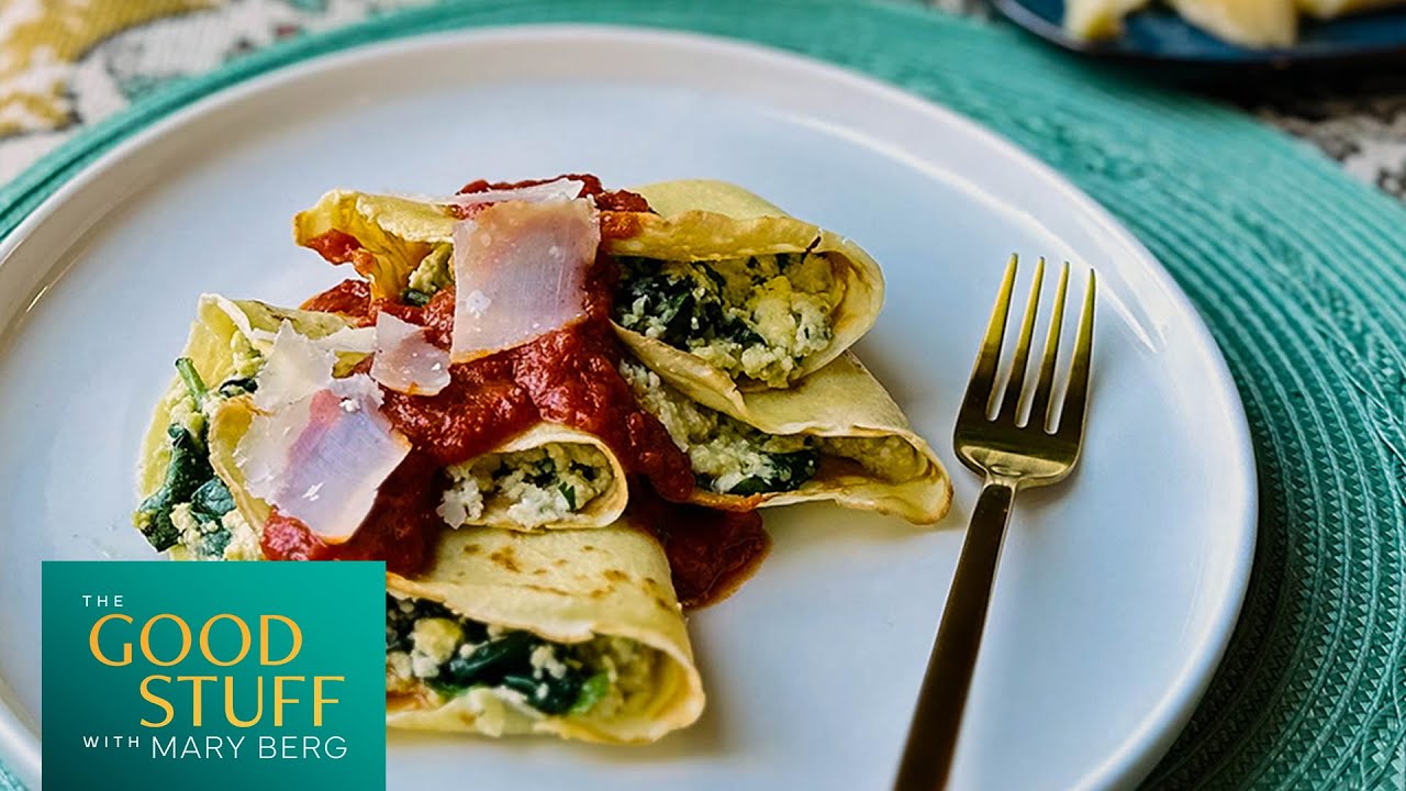 Spinach and ricotta crespelle | The Good Stuff with Mary Berg