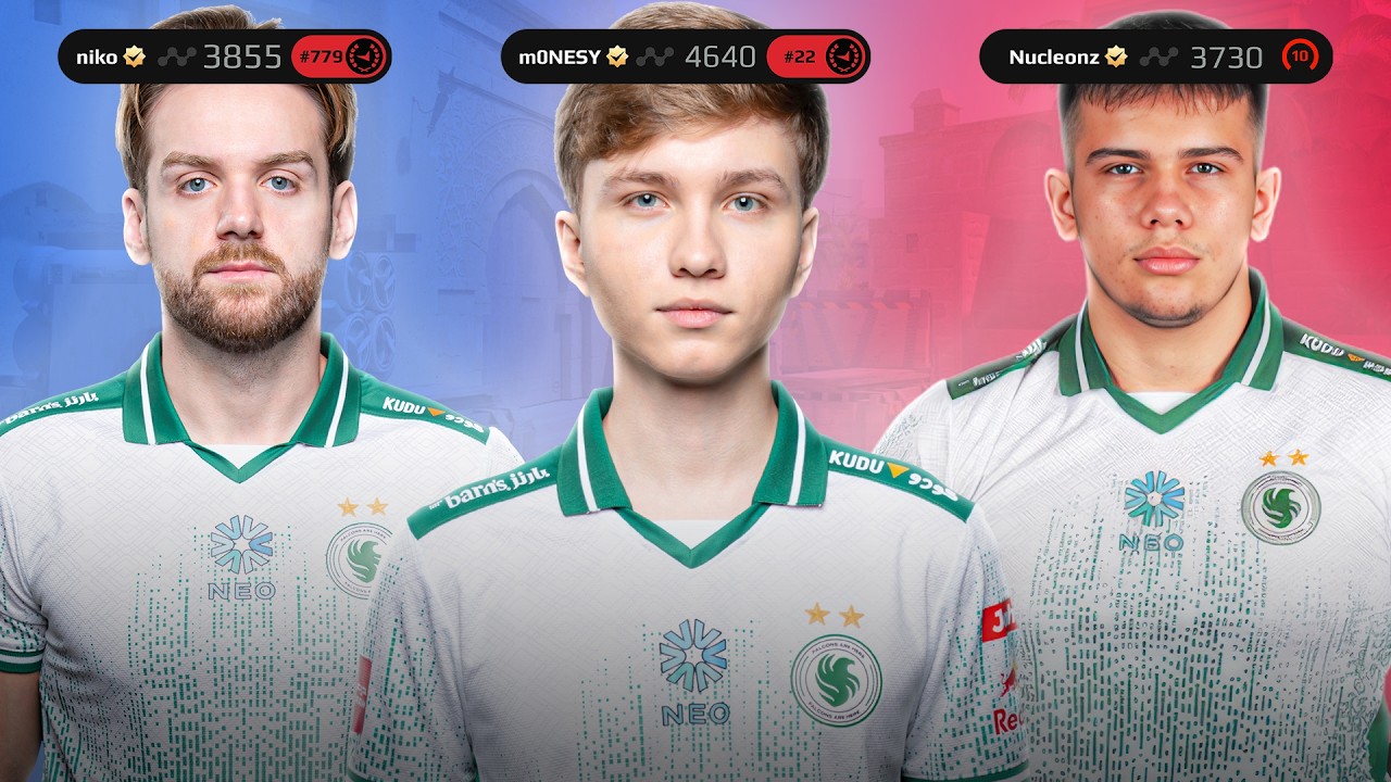 M0NESY + NIKO + NUCLEONZ na FACEIT z przewodnikiem użytkowym, wieloma punktami widzenia i komunik...