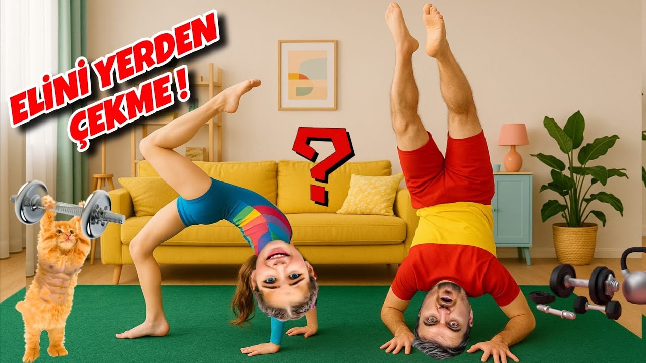 ELİF SİNEM CİMNASTİK YAP ELİNİ YERDEN ÇEKME !! KAÇ TAKLA ATTI !!