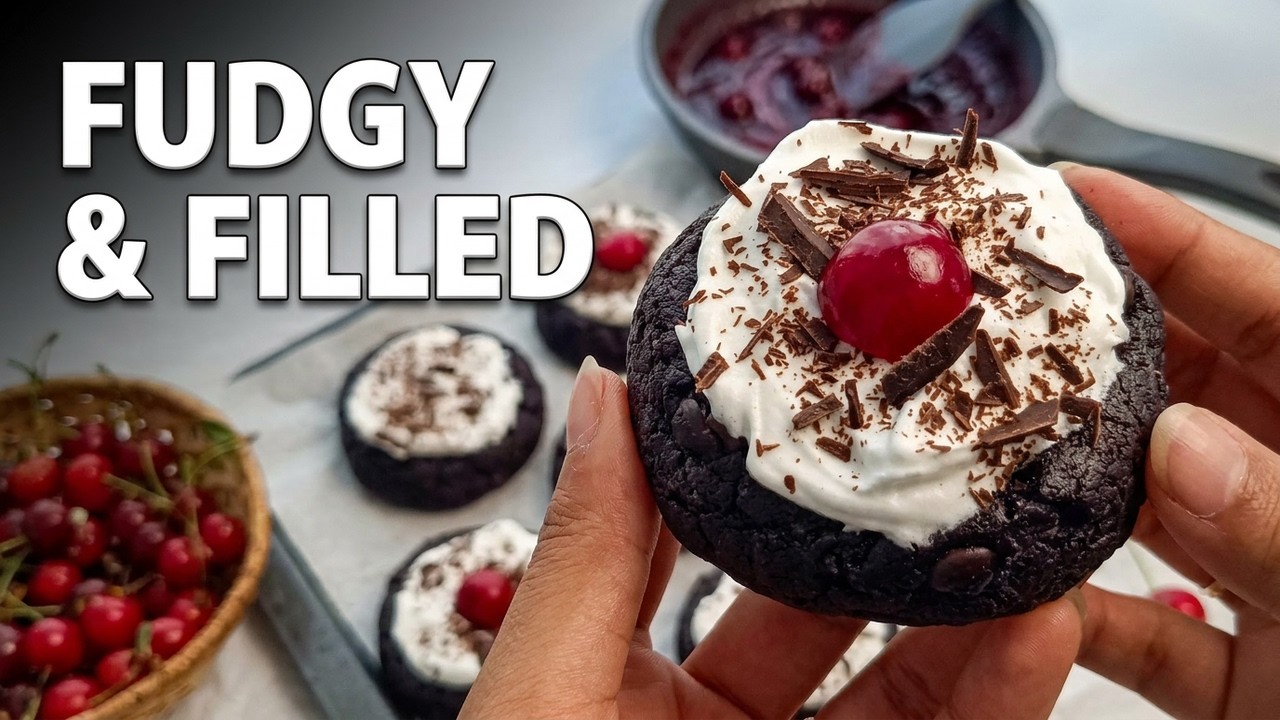 Black Forest Cookies | Chewy, Fudgy & Cherry-Filled!