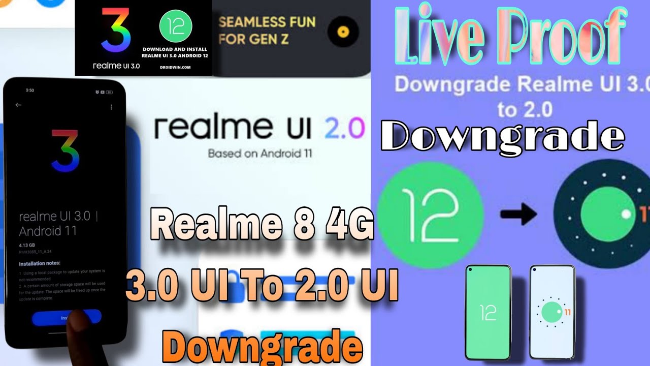 Realme 8 4g Downgrade | rollback realme ui 3.0 to realme ui 2.0 11 Version | Old Package Install