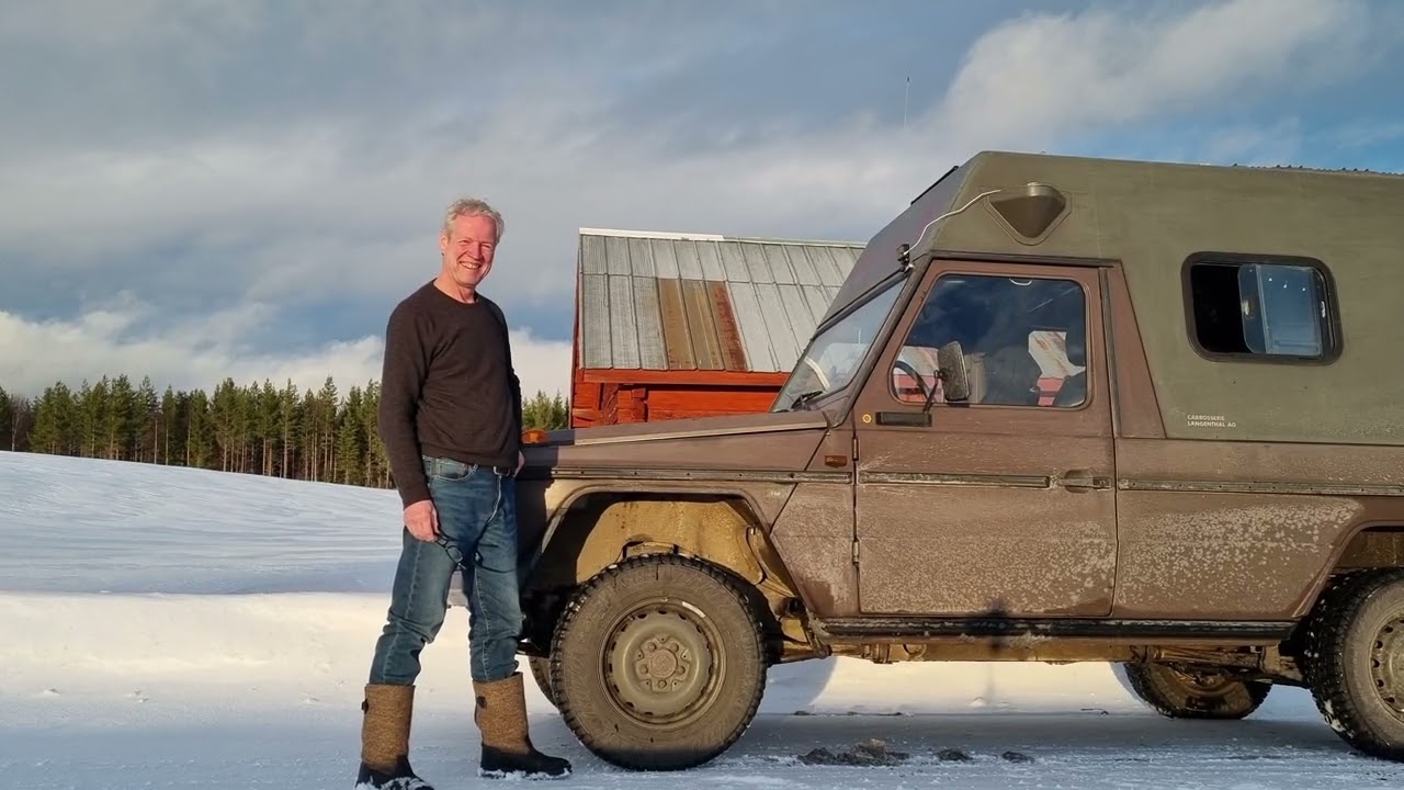 Tag 1 - Schwedisch Lappland. Das Auto (Puch 230 GE) und sich selbst testen.