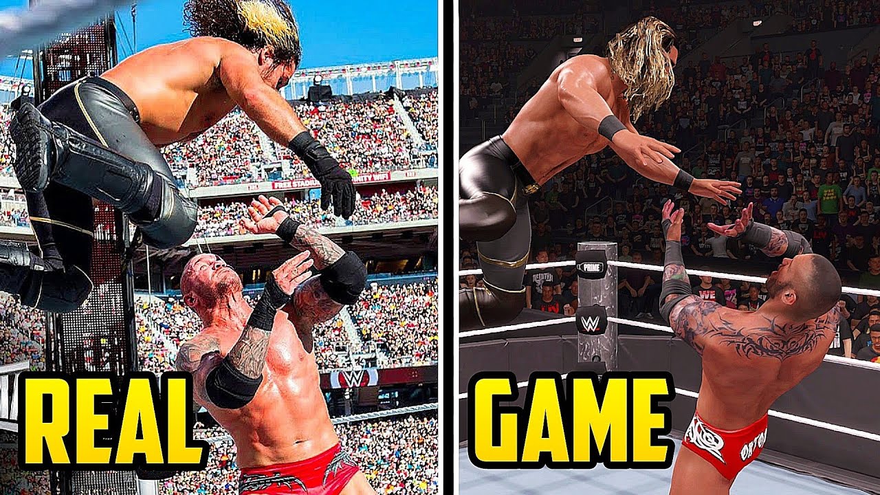 Сравнение реальных приемов WWE и приемов из WWE 2K26