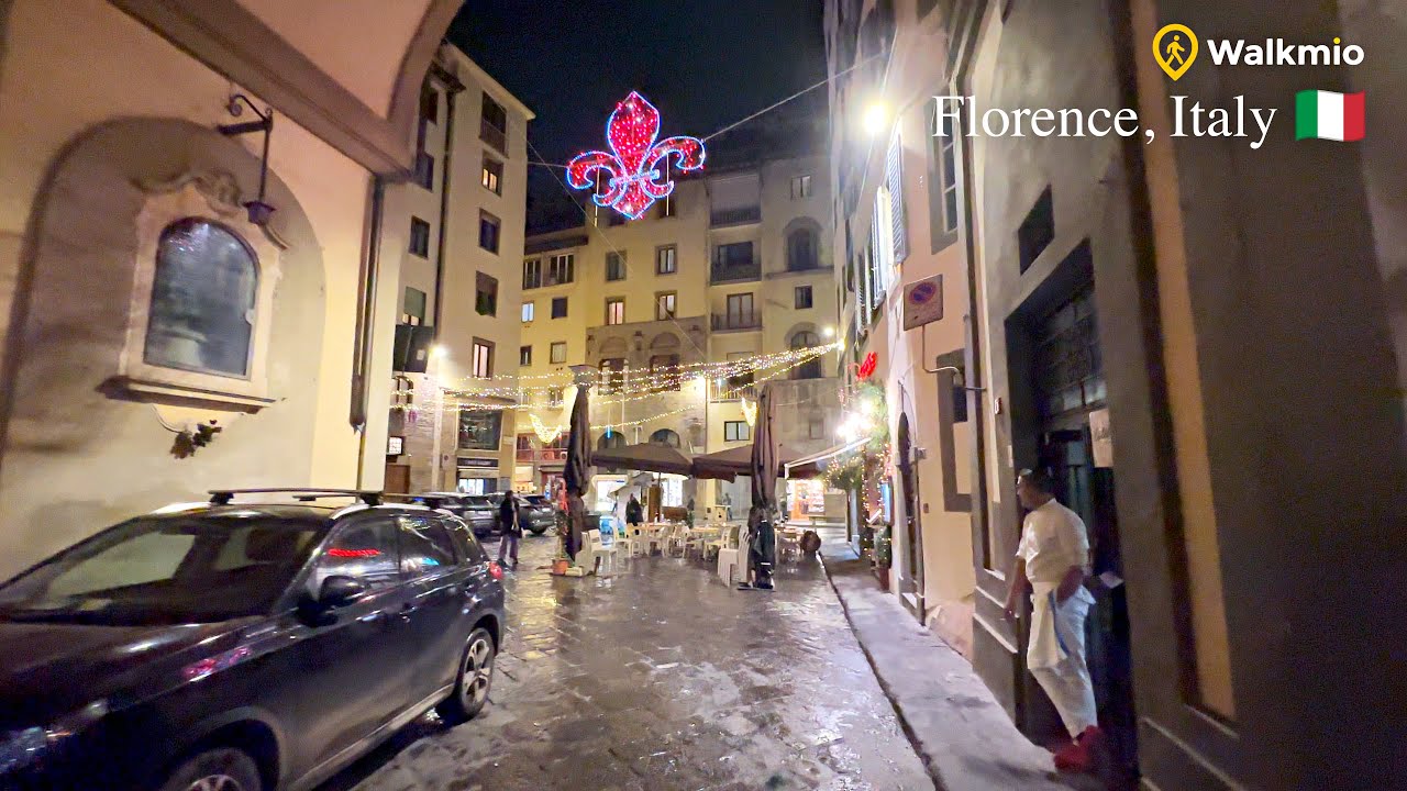 🇮🇹 Florence, Italy Rainy Night Walk | Palazzo Pitti, Piazza Santo Spirito