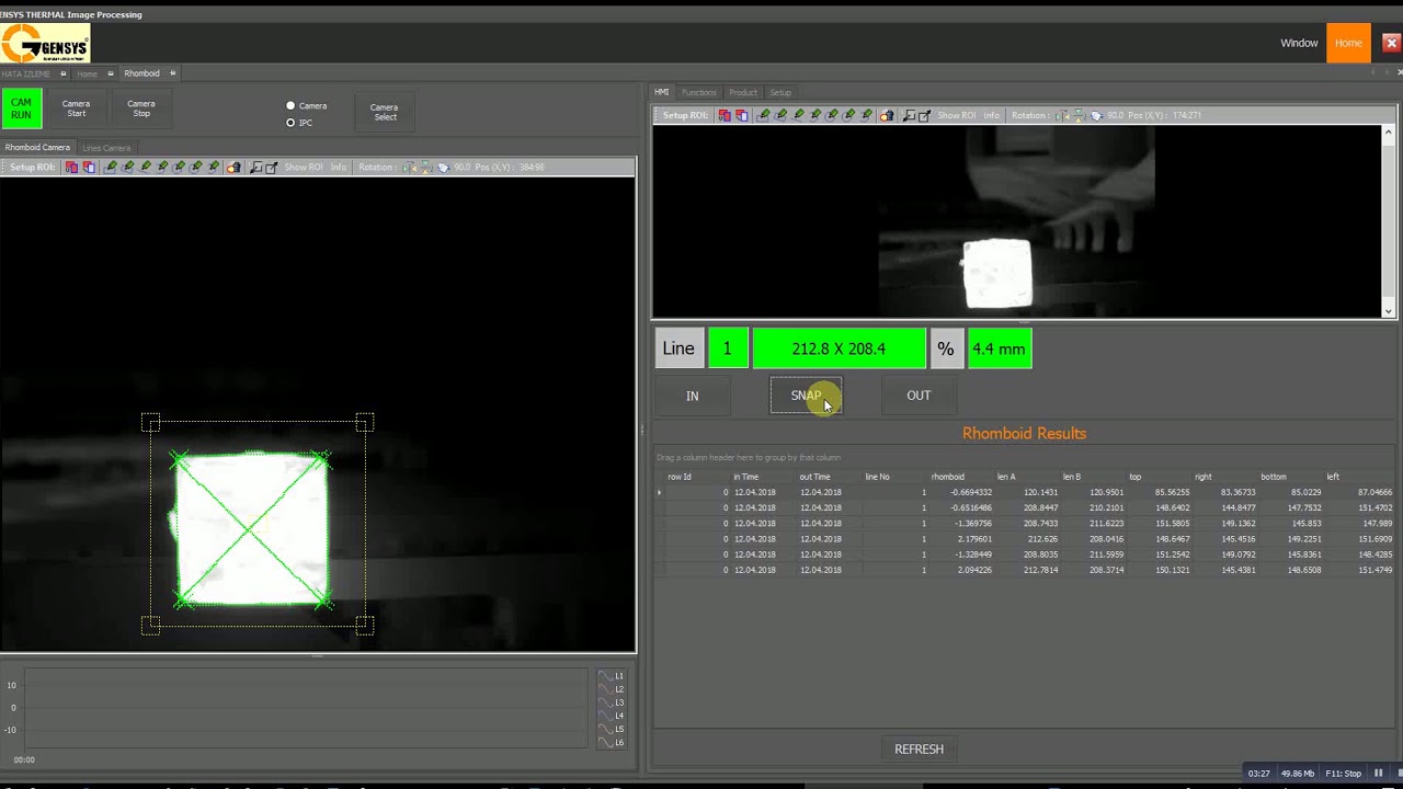Rhomboidity Measurement System / Rombiklik Ölçüm Sistemi