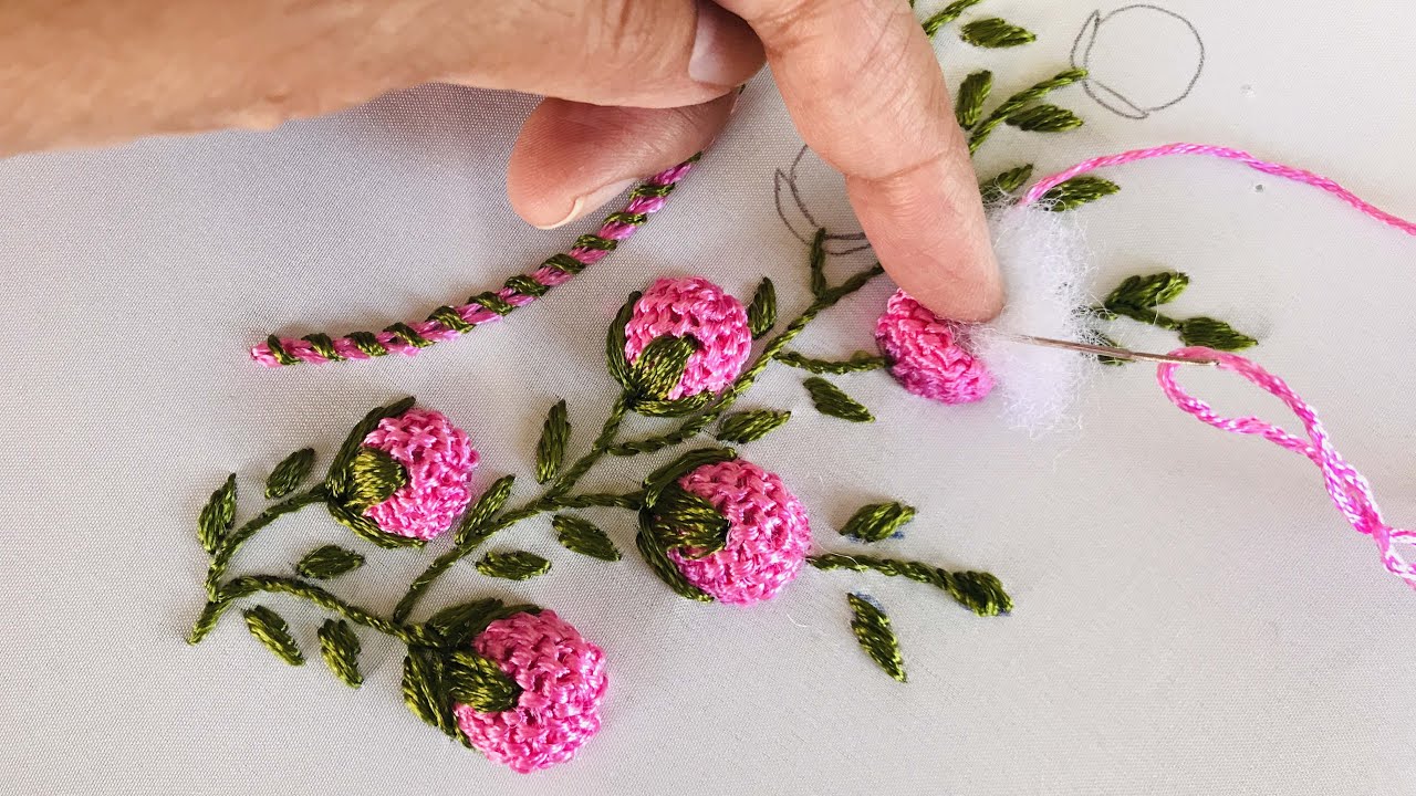 Hand Embroidery: Neckline Embroidery - Spiral Embroidery -