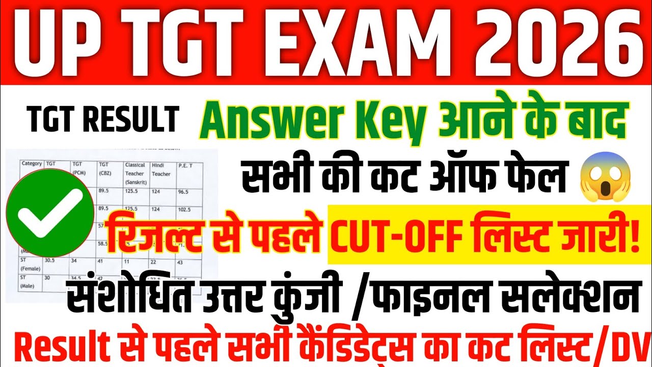 UP TGT RESULT 2026 | Cut off list released before UP TGT result | UP TGT CUT-OFF ALL SUBJECT & CA...