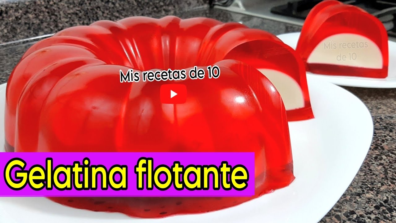 Gelatina flotatina de fresa rellena de 3 Leches 😍