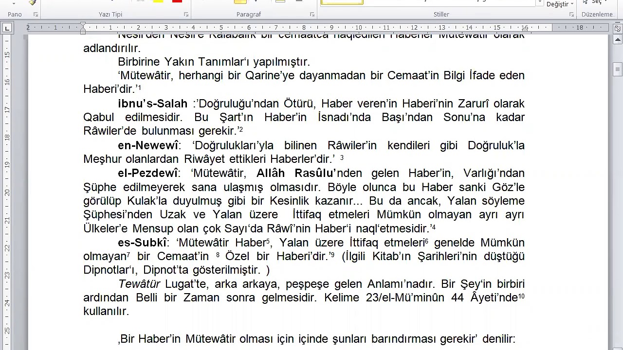 M&uuml;tewatir Nazariyat