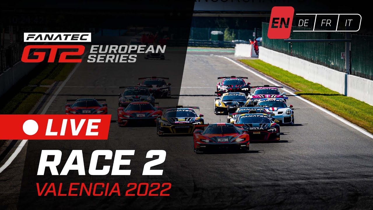 LIVE | Race 2 | Valencia | Fanatec GT2 European Series (English)