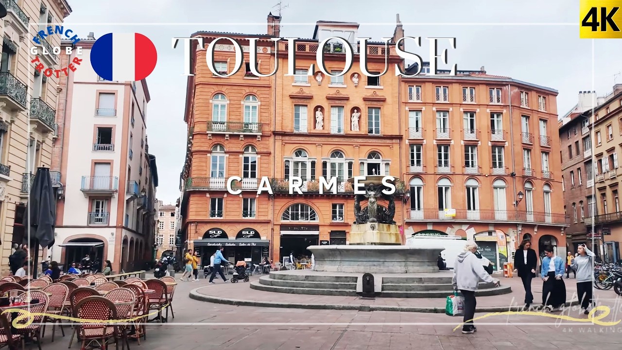 Toulouse Walk 🇫🇷 Carmes ➜ Place de la Trinité ➜ Rue des Changes ➜ Place de la Bourse 4K France Tour