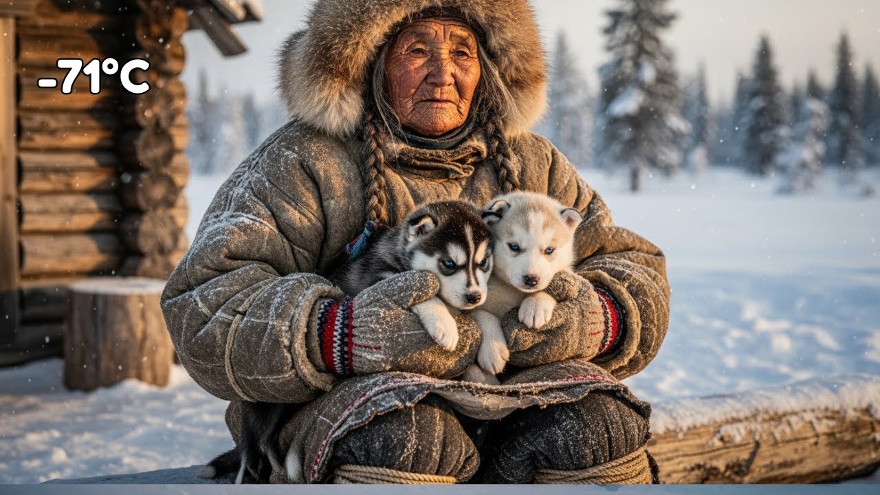 Elderly Woman Rescues Two Freezing Husky Puppies in -71°C Siberian Wilderness | True Survival Story
