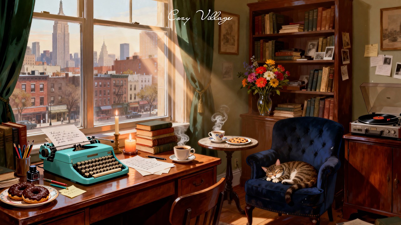 Cozy 1940s morning with vintage jazz & oldies playing in another room | Relax, Focus & Sleep