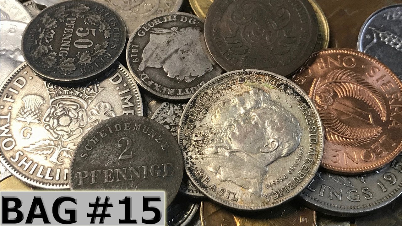 200+ YEAR OLD SILVER FOUND World Coin Grab Bag Hunting 1/2 Pound Lot - Hunt #15