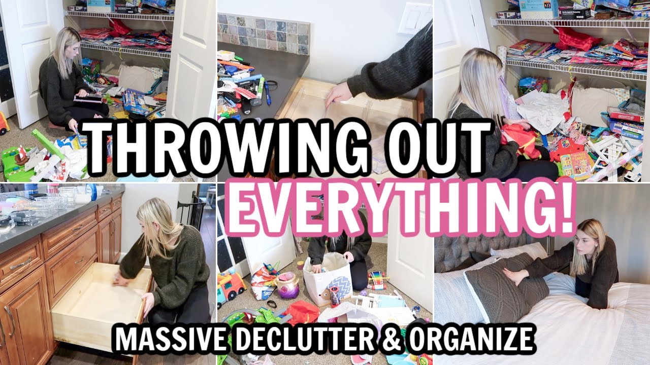 THROWING EVERYTHING OUT | DECLUTTER & ORGANIZE | DECLUTTERING & ORGANIZING MOTIVATION |CLEAN WITH ME
